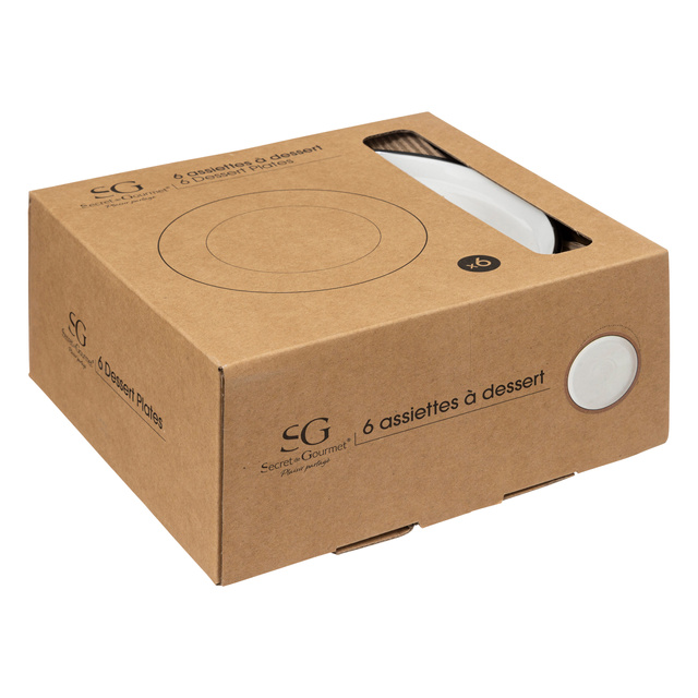 Farfurii desert ALIX, margine neagră, 6 buc. × Ø 20 cm