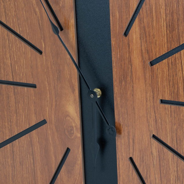 Ceas de perete cu cadran minimalist imitand lemnul, mdf, Ø 60 cm