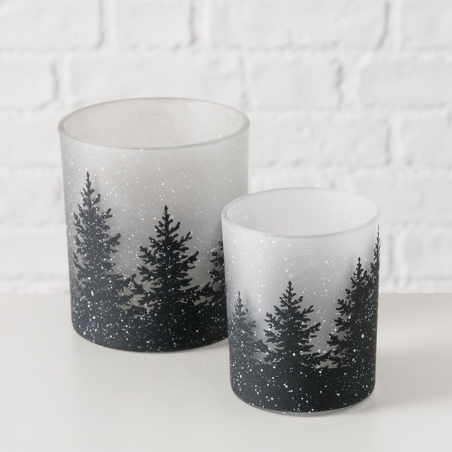 Candelabre din sticlă lacuită SHADOW, 2 buc.