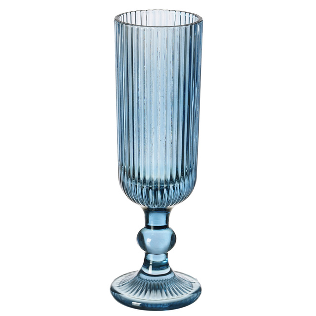 Pahare de sampanie LINES din sticla canelata, set de 6, 160 ml