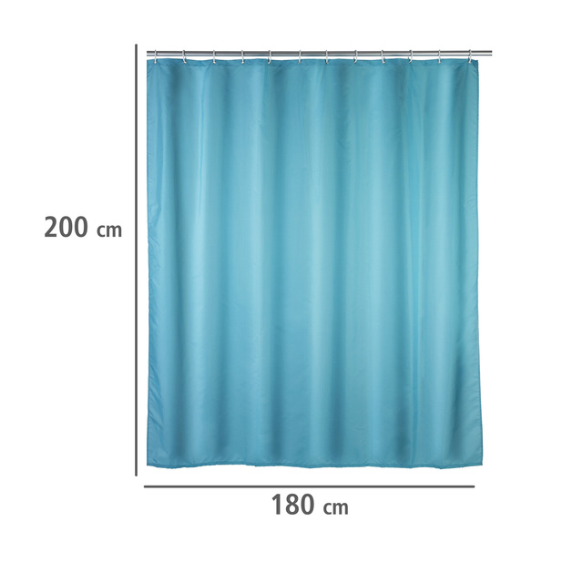 Cortină de duș, textilă, 180x200 cm, WENKO, albastră