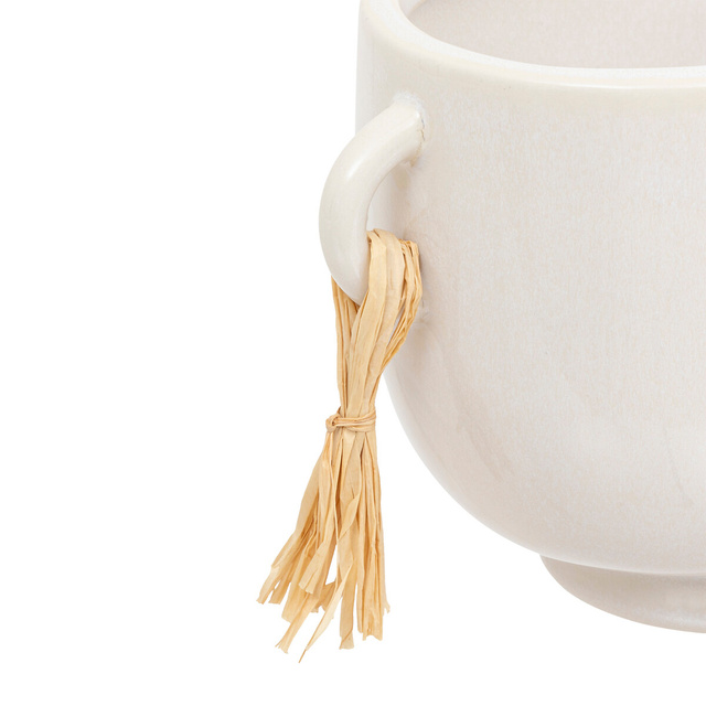 Ghiveci de flori din ceramica cu ciucuri decorativi, 30 cm