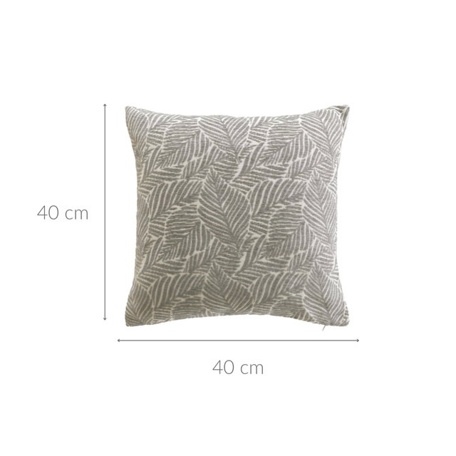 Pernă decorativă, model frunze jacquard, 40 x 40 cm