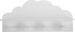 Raft cu 4 umerașe CLOUD, 48 x 22 x 12 cm, alb