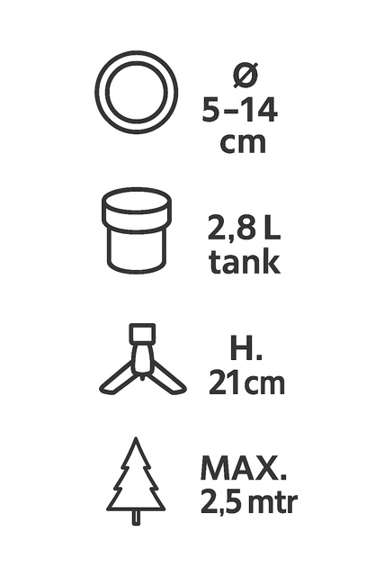 Suport metalic pentru brad cu recipient pentru apă de 2,8 L