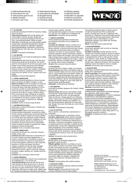 Marker cu ulei pentru îndepărtarea etichetelor