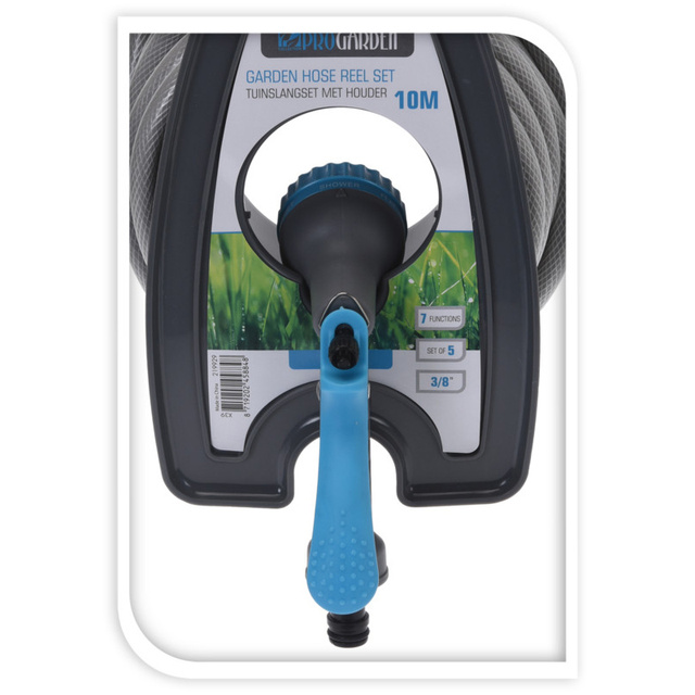 Furtun de grădină cu suport și adaptor, 10 m