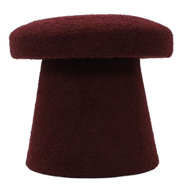 Puf rotund tapițat TEDDY ciupercă boucle, Ø 43 x 38 cm