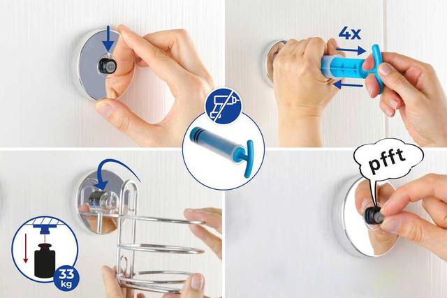 Răzuitor de apă, Vacuum-Loc - oțel inoxidabil, WENKO