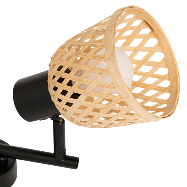 Lămpi de tavan LIO 2 abajururi din bambus împletit, 2 x Ø 17 cm