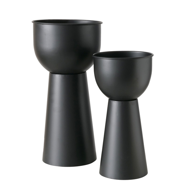 Set 2 suporturi pentru flori, metal Rex, negru