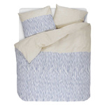 Set de lenjerie din bumbac satinat cu modele în culorile albastru și bej, 200 x 220 cm, Esprit