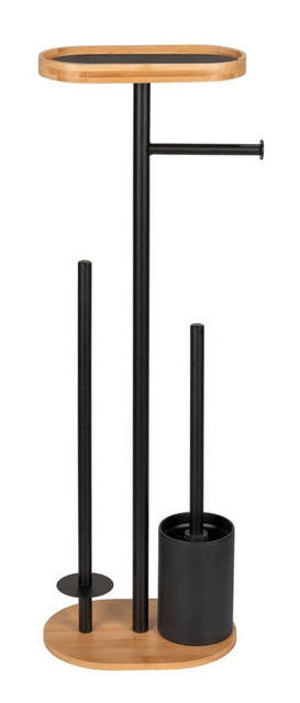 Suport hârtie igienică și perie WC cu poliță pentru telefon RIVALTA, 4în1