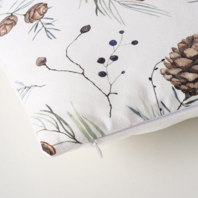 Pernă decorativă cu model de plante de iarnă NORDALA, 45 x 45 cm