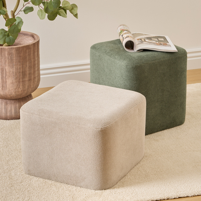 Pufă tapițată pătrată 2 în 1 DOKI, 41 x 30 x 41 cm