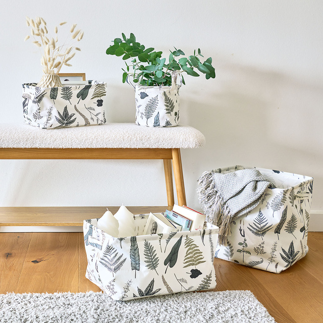 Cos de depozitare textil, Ø17 x 15 cm