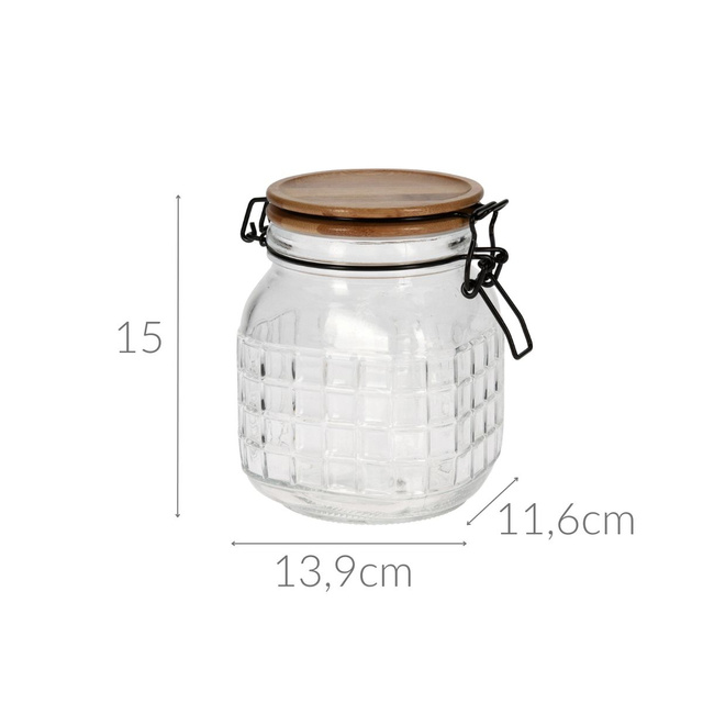 Borcan decorativ cu capac etanș, 1100 ml