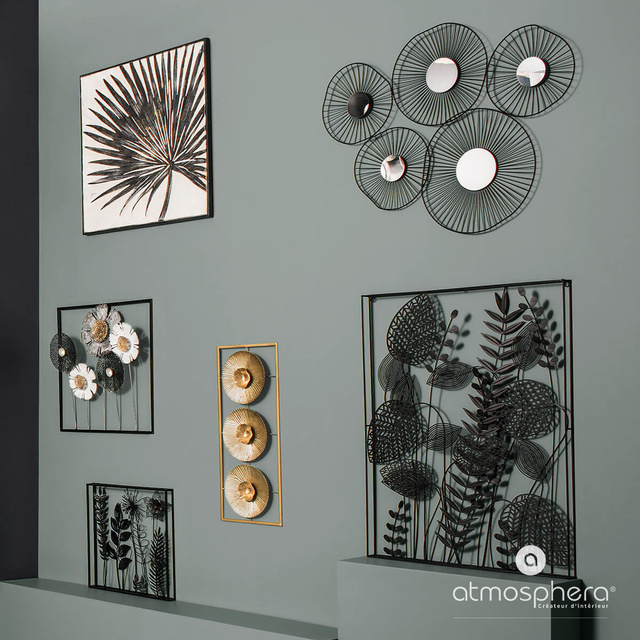 Decor de perete metalic FLORE, 50 x 50 cm