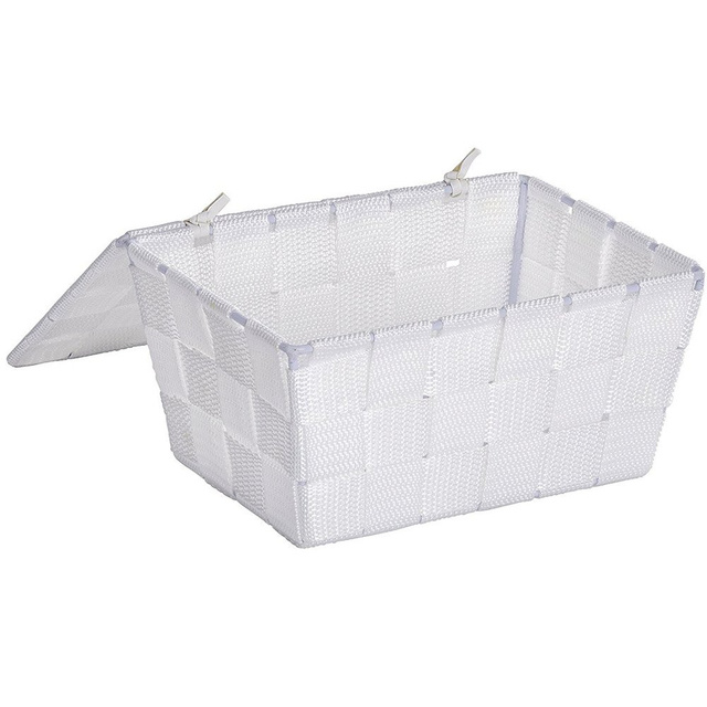 Coș cu capac pentru depozitare ADRIA, WENKO, alb