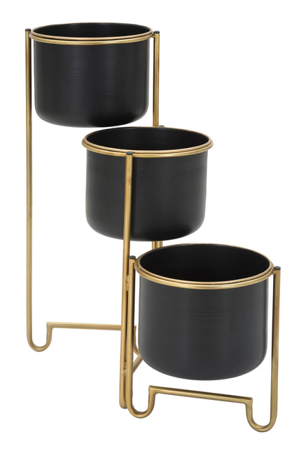 Ghivece de flori metalice pe suport pliabil, inaltime 55 cm