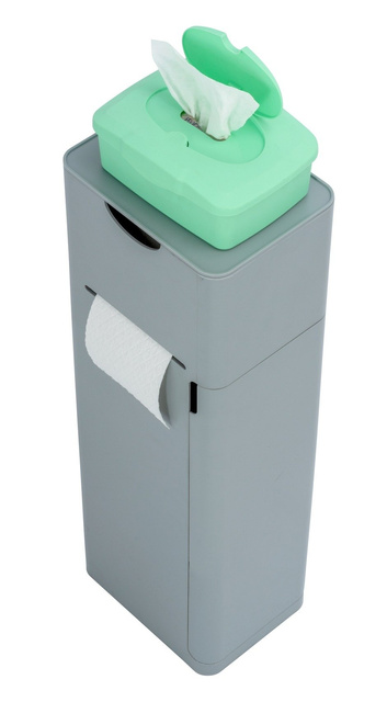 Suport pentru hârtie igienică și perie IMON, 6 în 1, gri, WENKO