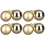 Set 8 globuri de culoare șampanie, 8 cm