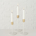 Suporturi de lumanare din metal Marko, alb si auriu, set 3 bucati