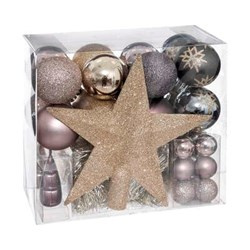 Set decoratiuni de Craciun in diferite culori, 44 de elemente