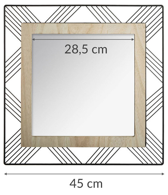 Oglinda de perete in cadru decorativ, 45 x 45 cm