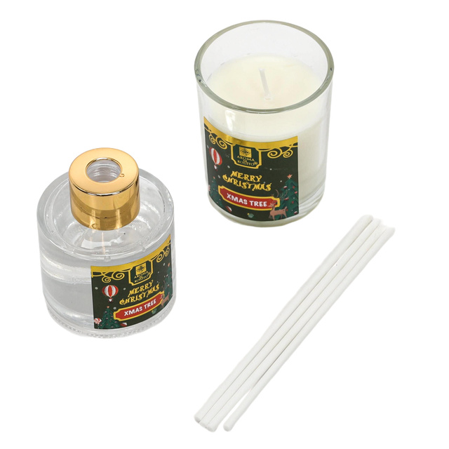 Set de parfum ulei 40 ml + lumânare, brad.