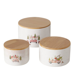 Set de recipiente ceramice pentru depozitare CARRIE, Ø 11-16 cm