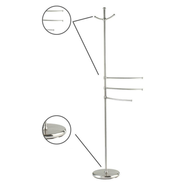 Suport pentru prosoape, haine ADIAMO - 3 brațe, 2 umerașe, WENKO