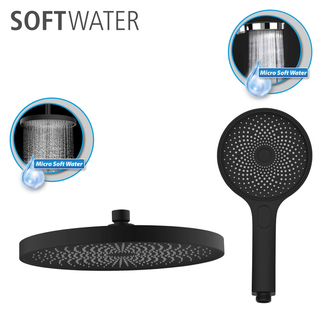 Cap de dus, negru mat, 120 cm, WENKO