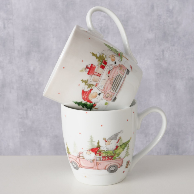 Cana mare cu motiv festiv CARRIE, 480 ml