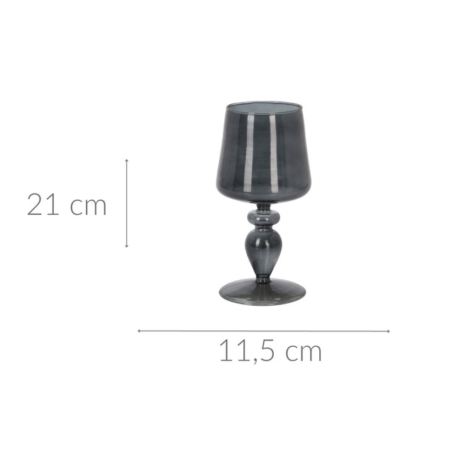 Sfeșnic din sticlă cu picior, 21 cm