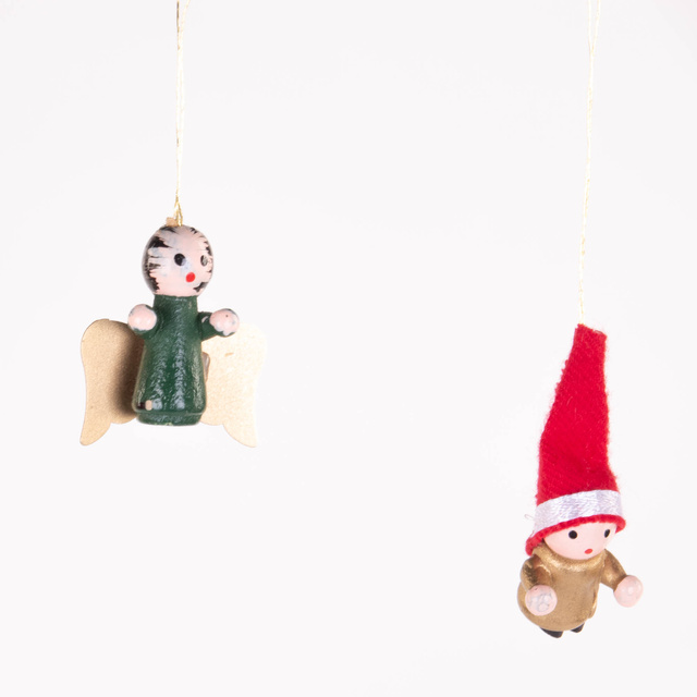 Set de jucării din lemn pentru brad, 24 buc.