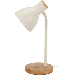 Lampa de birou in stil scandinav, baza din lemn, 14 x 36 cm