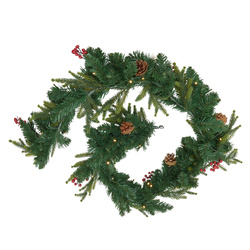 Ghirlandă de Crăciun, brad cu boabe și conuri, 180 cm