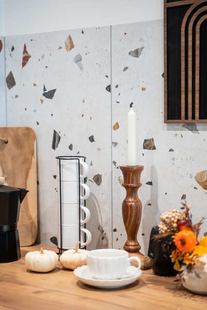 Ceasca din porțelan cu farfurioara ROMY, Ø 6 cm