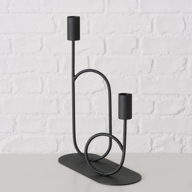 Sfeșnic din metal Orlando, negru