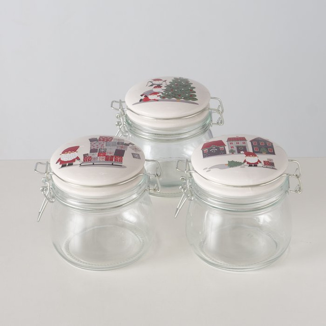 Borcan cu capac din porțelan MONTI, 450 ml