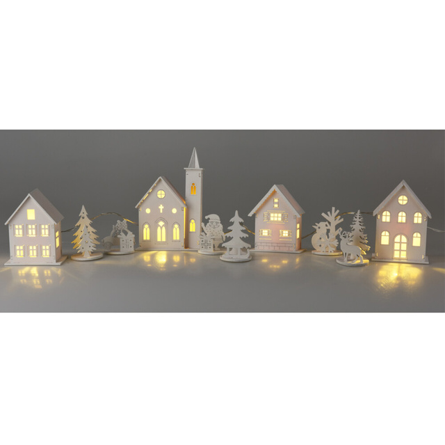 Decorațiune LED în formă de căsuțe de pus pe masă