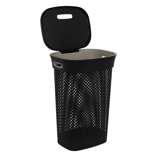 Coș de rufe cu capac gri Purl, 60L