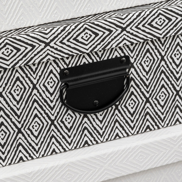 Cutii decorative din carton, 4 recipiente inchise, model etnic