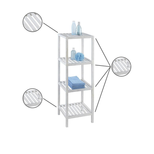 Raft de baie NORWAY - 4 niveluri, WENKO, alb