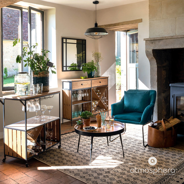 Masuta SIWAN din lemn de mango, Ø 70 x 36 cm