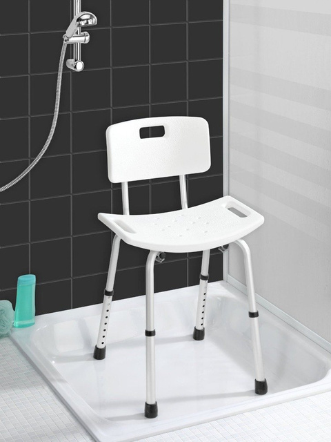 Scaun de duș cu spătar și reglare a înălțimii SECURA, WENKO