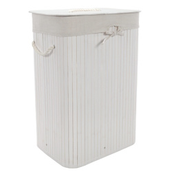 Coș de rufe alb din bambus, 72 l