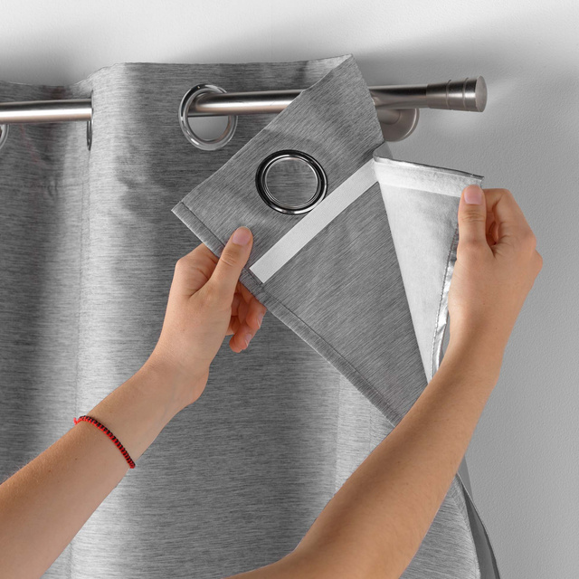 Perdea cu inele cu un strat adaugat opac, doua straturi, 140 x 260 cm