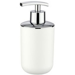 Dispenser pentru săpun lichid, recipient cu pompă cromată, alb